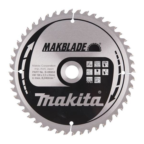 Makita B-08953 Sågklinga 190x20mm 48T