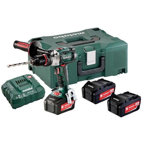 Metabo SB 18 LTX Impuls Set Slagborrmaskin med 3 st 4,0 Ah batterier och laddare