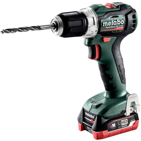 Metabo PowerMaxx BS 12 Skruvdragare med 2 st 4,0 Ah batterier och laddare