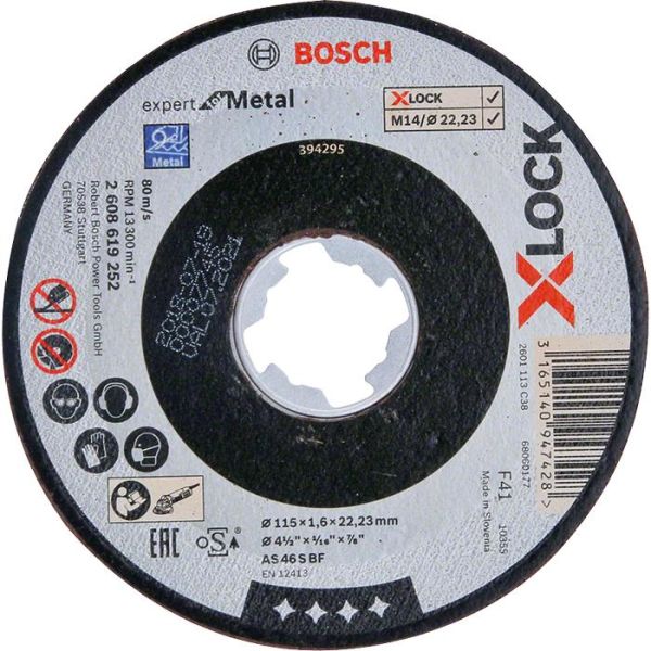 Bosch Expert for Metal Kapskiva med X-LOCK rak sågning 115 × 1,6 × 22,23 mm
