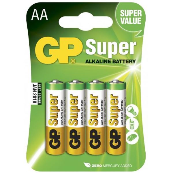 GP Batteries Super Alkaline 15A-2U4/LR6 Batteri alkaliskt AA 4-pack