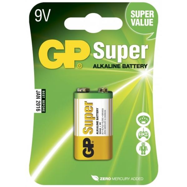 GP Batteries Super Alkaline 1604A-U1/6LF22 Batteri alkaliskt 9 V