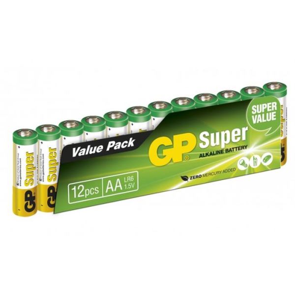 GP Batteries Super Alkaline 15A-S12/LR6 Batteri alkaliskt AA 12-pack
