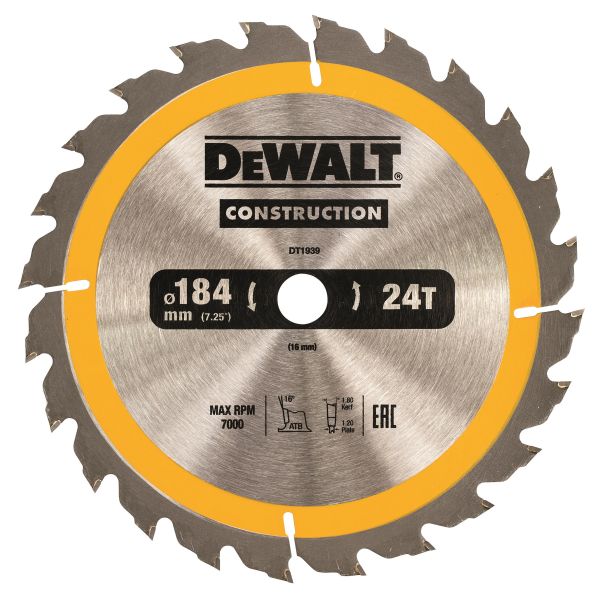 Dewalt DT1939-QZ Sågklinga 184 x 16 mm 24T