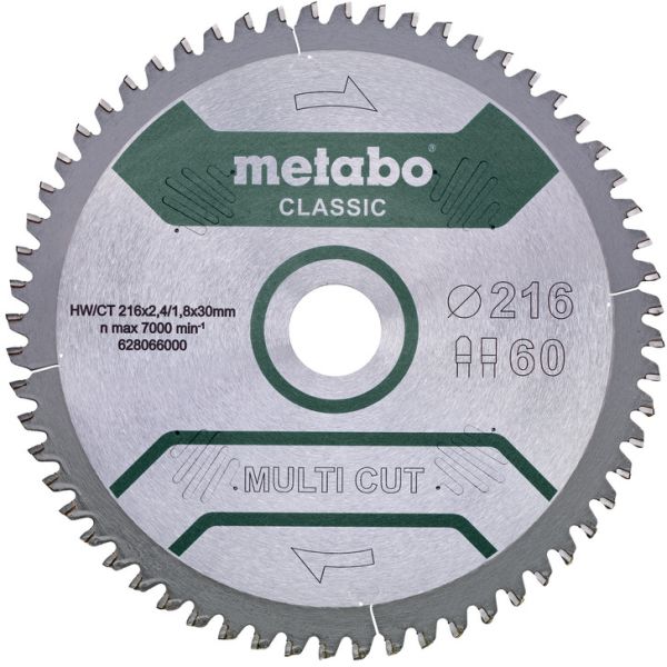 Metabo 628066000 Sågklinga 216×30 mm,60T