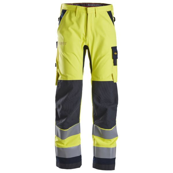 Snickers Workwear 6360 ProtecWork Arbetsbyxa varsel gul/marinblå C158