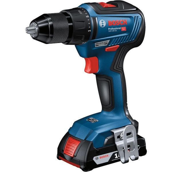 Bosch GSR 18V-55 Skruvdragare med L-BOXX 4,0 Ah batterier och laddare