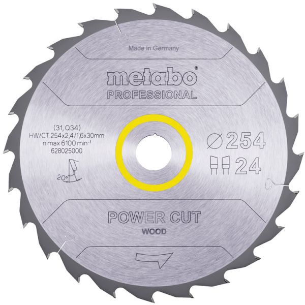 Metabo 628025000 Sågklinga 254×30 mm 24T