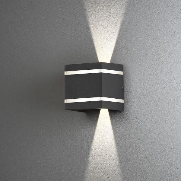 Konstsmide Cremona Väggarmatur LED mörkgrå 2×3 W