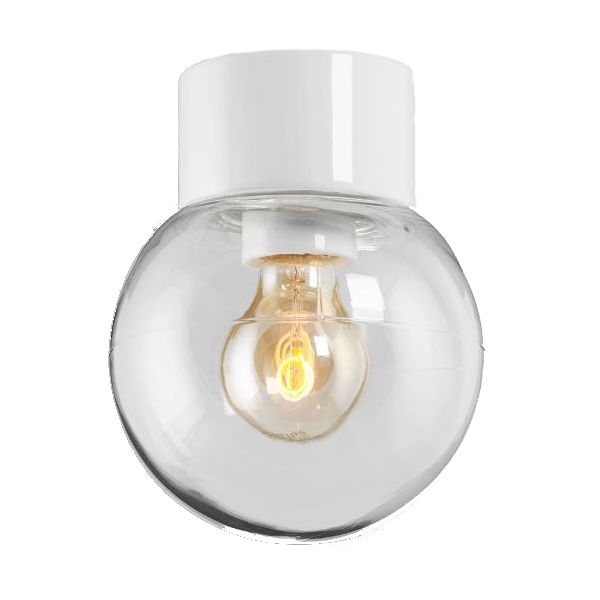 Ifö Electric Classic Glob 150 Takarmatur IP54 rak E27 rak Vit