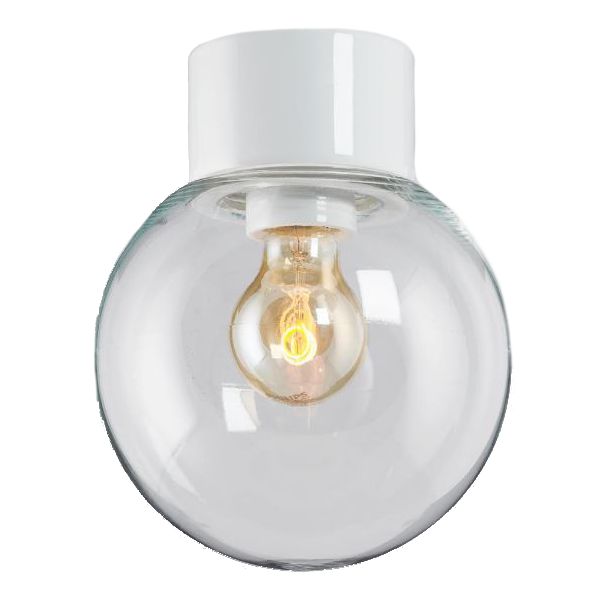 Ifö Electric Classic Glob 180 Takarmatur IP54 rak E27 rak Vit