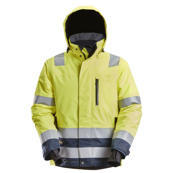 Snickers Workwear 1132 AllroundWork Vinterjacka varsel gul/marinblå vattentät Varsel Gul/Marinblå