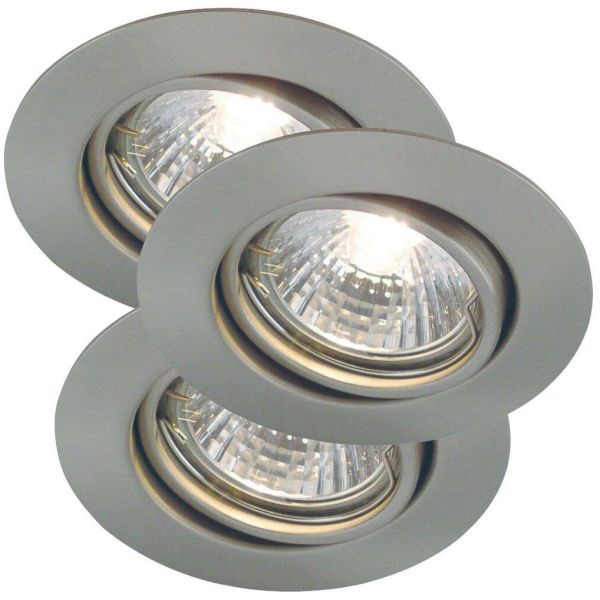 Nordlux TRITON 54540132 Downlight 3-pack GU10 IP23 35W Borstat stål