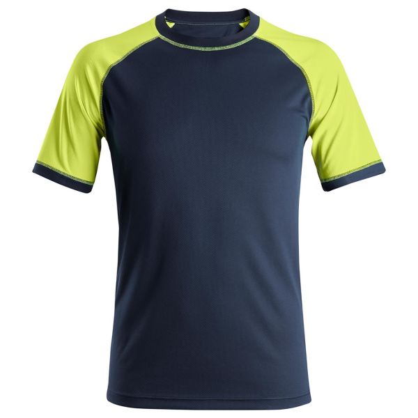 Snickers 2505 T-shirt marin/neongul XL