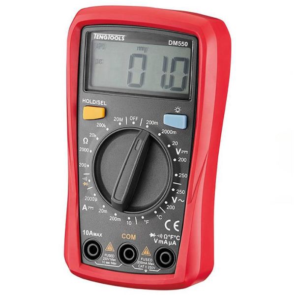 Teng Tools DM550 Multimeter med ledare och batterier