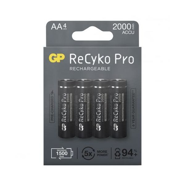 GP Batteries ReCyko Pro AA 2100 Batteri laddningsbart AA 4-pack