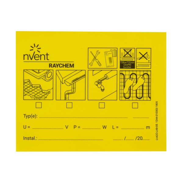 RAYCHEM U-ACC-LAB-05 Skylt värmekabelanläggning