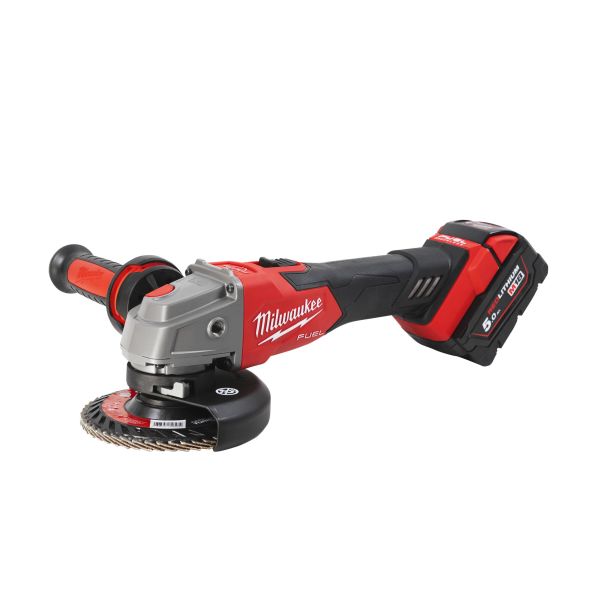 Milwaukee M18FSAG125XB502X Vinkelslip Ø125 mm med batteri och laddare