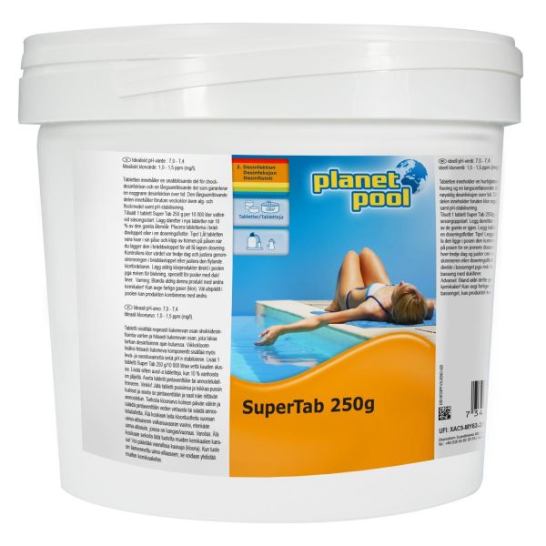 Planet Pool SuperTab Klortablett 250 g tabletter 3 kg
