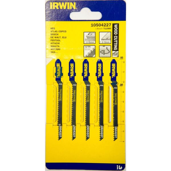 Irwin 10504227 Sticksågsblad 83 mm 12 TPI 5-pack