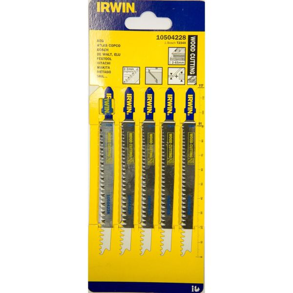 Irwin 10504228 Sticksågsblad 115 mm 8-13 TPI 5-pack