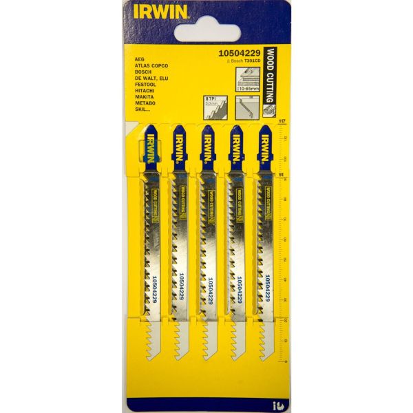 Irwin 10504229 Sticksågsblad 115 mm 8 TPI 5-pack