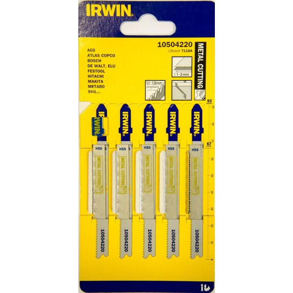 Irwin 10504220 Sticksågsblad 92 mm 17-23 TPI 5-pack