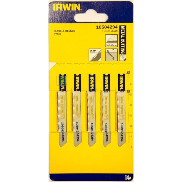 Irwin 10504294 Sticksågsblad 70 mm 6 TPI 5-pack