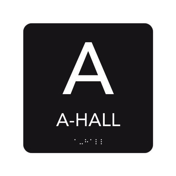 UniGraphics 6705392 Skylt A-hall taktil 150 x 150 mm Svart vit text