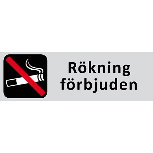 UniGraphics 6705324 Skylt Rökning förbjuden 225 x 80 mm