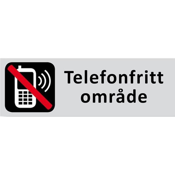 UniGraphics 6705328 Skylt Telefonfritt område 225 x 80 mm