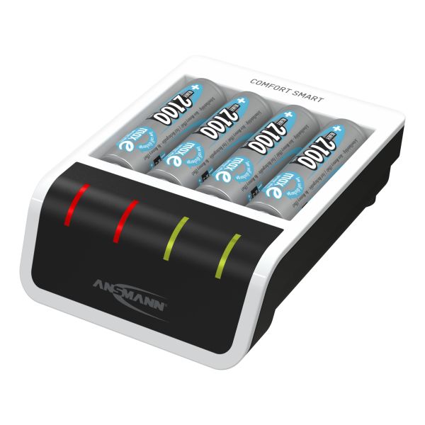 Ansmann 1001-0092-01 Batteriladdare NiMH/NiCD Comfort Smart + 4× AA 2100mAh