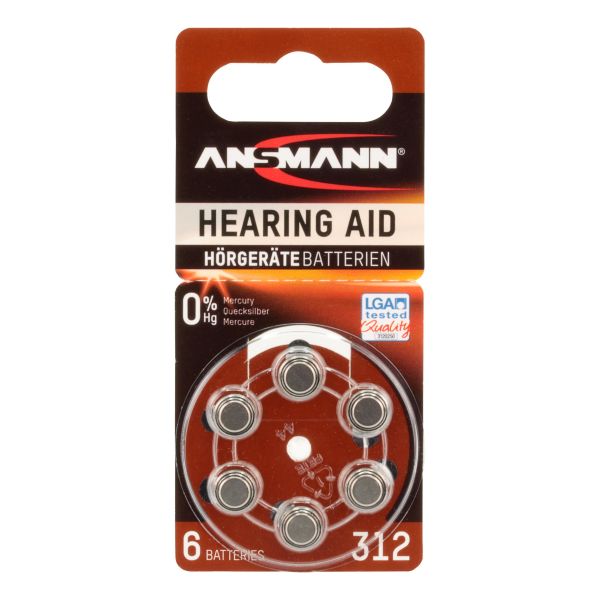 Ansmann 5013233 Hörapparatsbatteri 6-pack för hörapparater