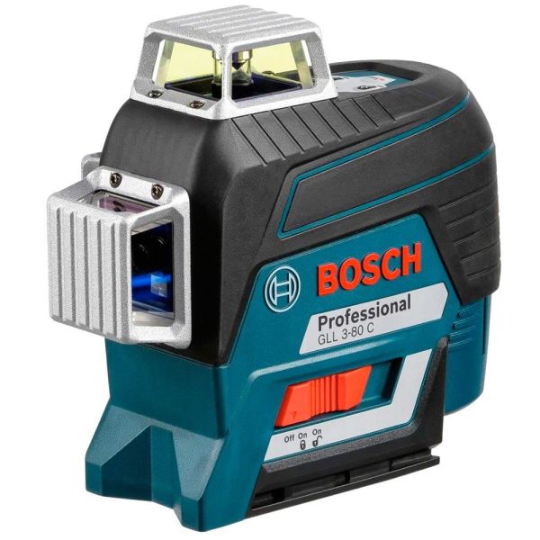 Bosch GLL 3-80 C Korslaser röd med L-BOXX och tillbehör utan batteri och laddare