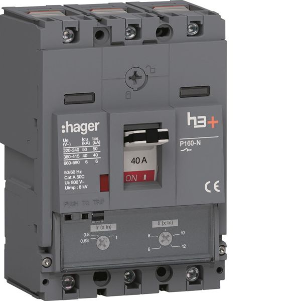 Hager HNS040DC Effektbrytare H3+ 40kA