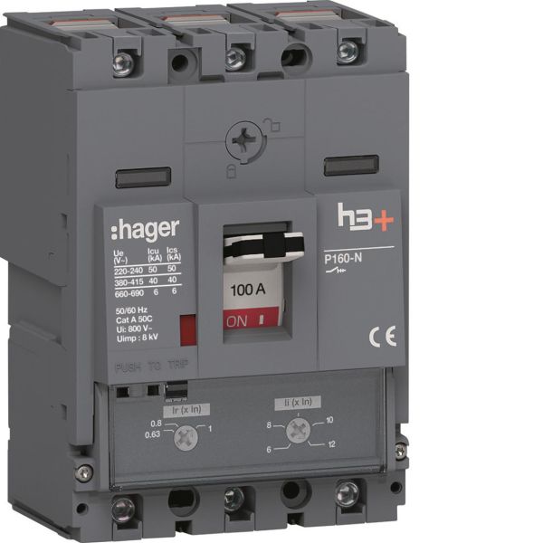 Hager HNS100DC Effektbrytare H3+ 40kA