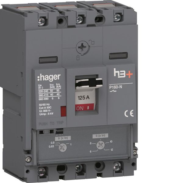 Hager HNS125DC Effektbrytare H3+ 40kA