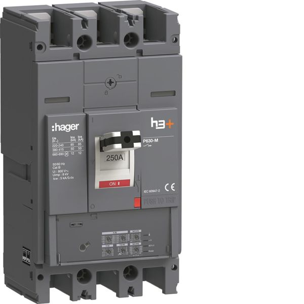 Hager HMW250JR Effektbrytare MCCB H3+ P630 LSI 3×250 A