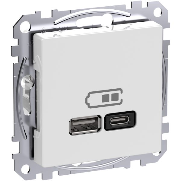 Schneider Electric Exxact WDE002983 USB-Ladduttag 2 utgångar A+C vit