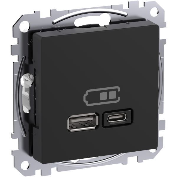 Schneider Electric Exxact WDE003983 USB-Ladduttag 2 utgångar A+C antracitgrå