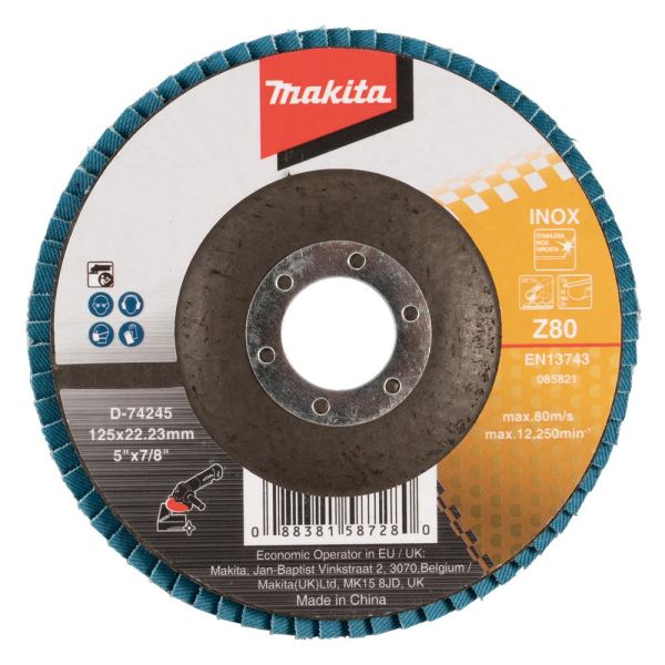 Makita D-74245 Lamellslipskiva 125×22,23 mm Z80