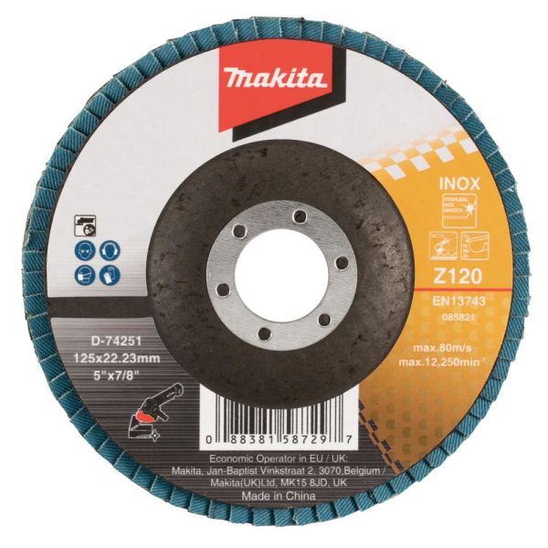 Makita D-74251 Lamellslipskiva 125×22,23 mm Z120