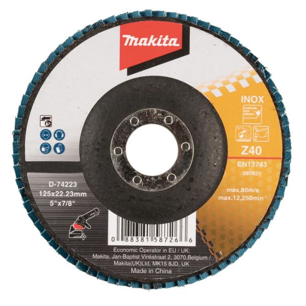 Makita D-74223 Lamellslipskiva 125×22,23 mm Z40