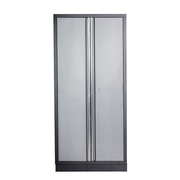 PELA 497514 Högskåp 915x458x2000 mm silver/svart