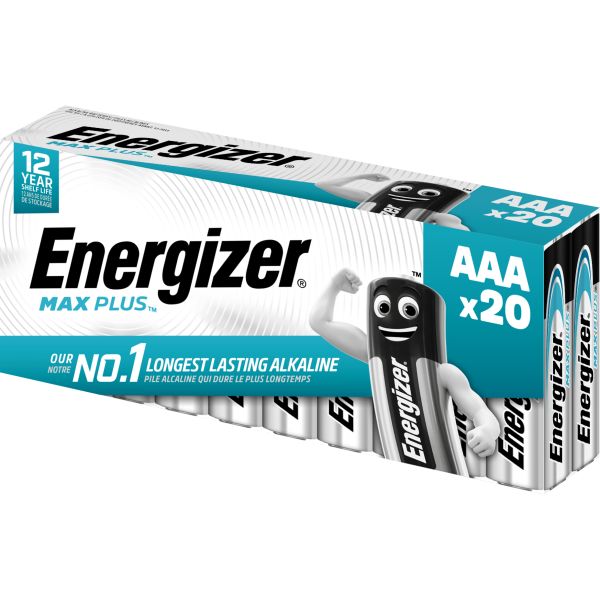 Energizer Max Plus Batteri alkaliskt AAA 1,5 V 20-pack