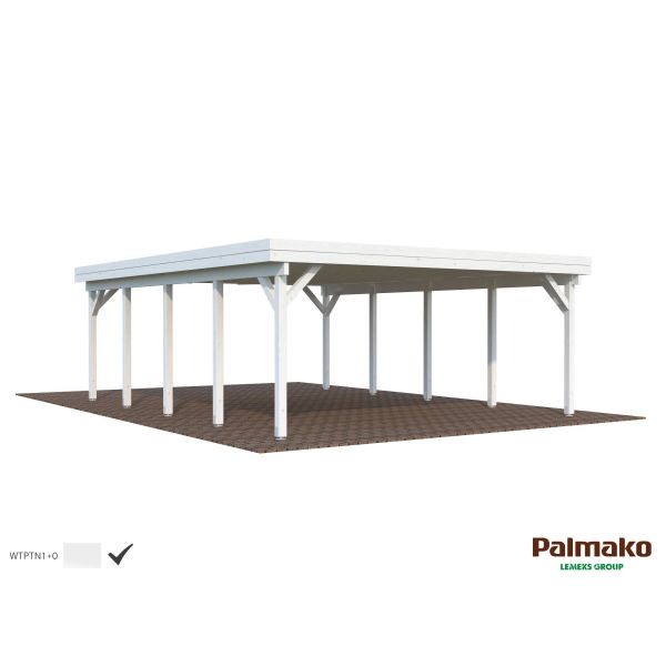 Palmako Karl Carport 45,7 m²/inv. 40,6 m² grundmålad