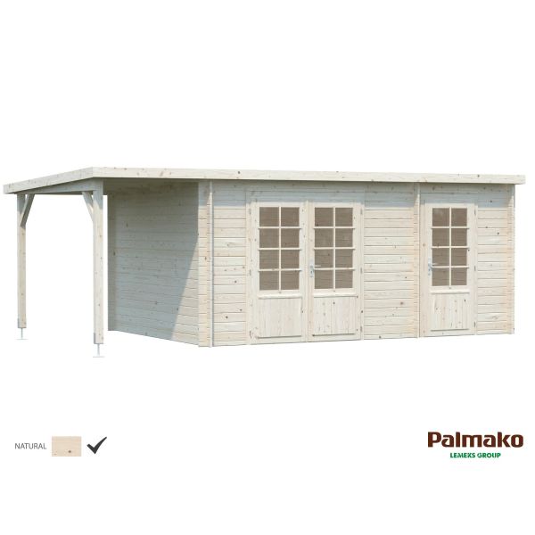 Palmako Ella Stuga 17,8 m²/inv. 13,1+3,9 m² utan golv obehandlad