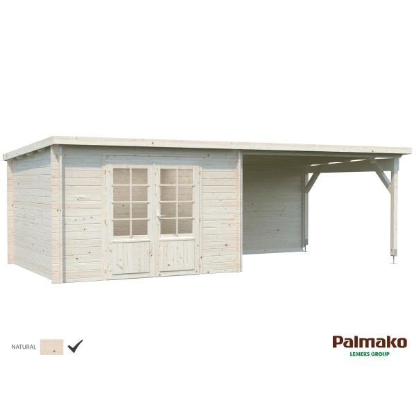 Palmako Ella Stuga 19,5 m²/inv. 8,7+10,0 m² utan golv obehandlad