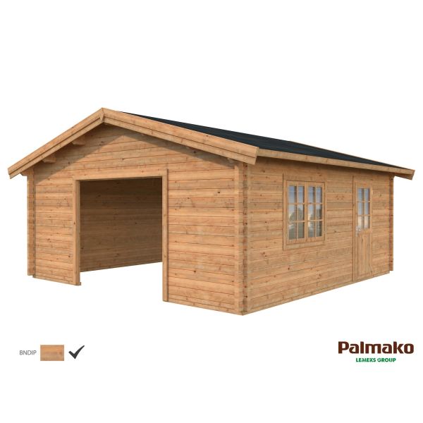 Palmako Roger Garage 29,2 m²/inv. 27,7 m² utan port brun impr.