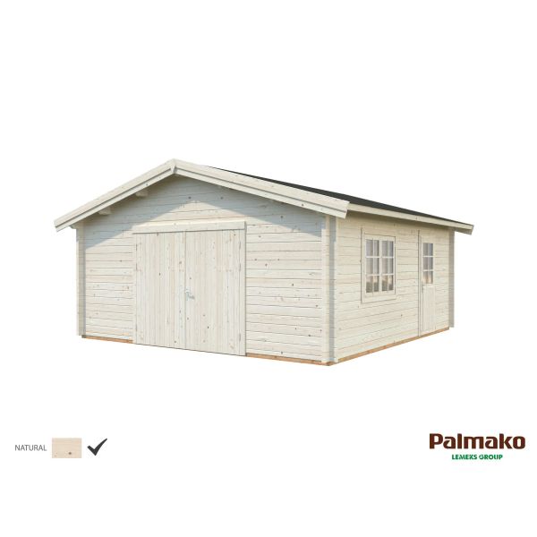 Palmako Roger Garage 29,2 m²/inv. 27,7 m² med port obehandlad